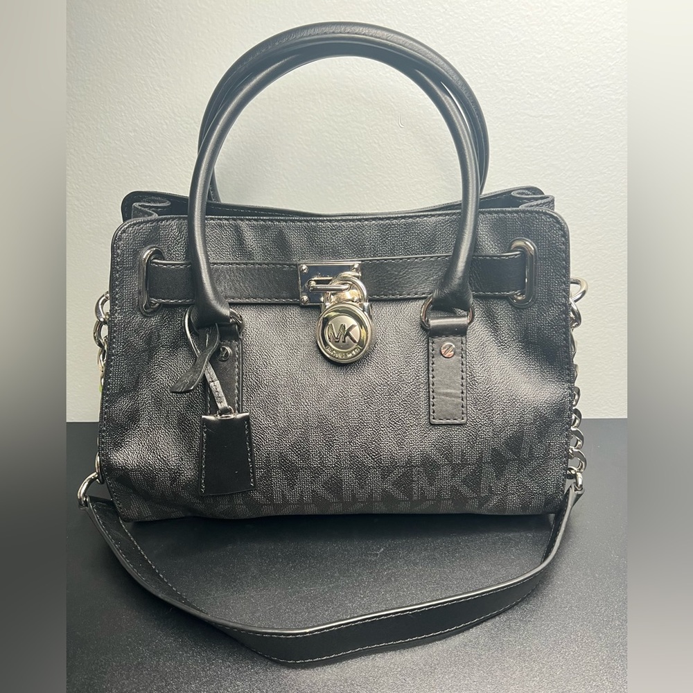 Michael Kors Hamilton Black Signature EW Satchel